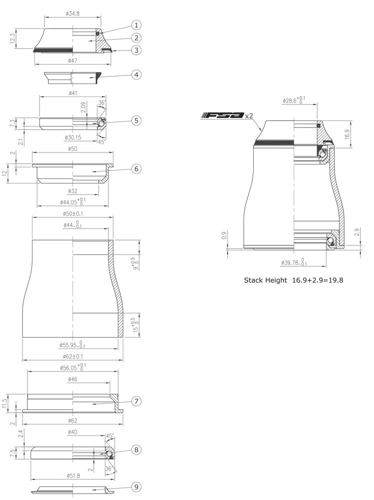FSA NO.57E ORBIT 1.5E ZS HEADSET