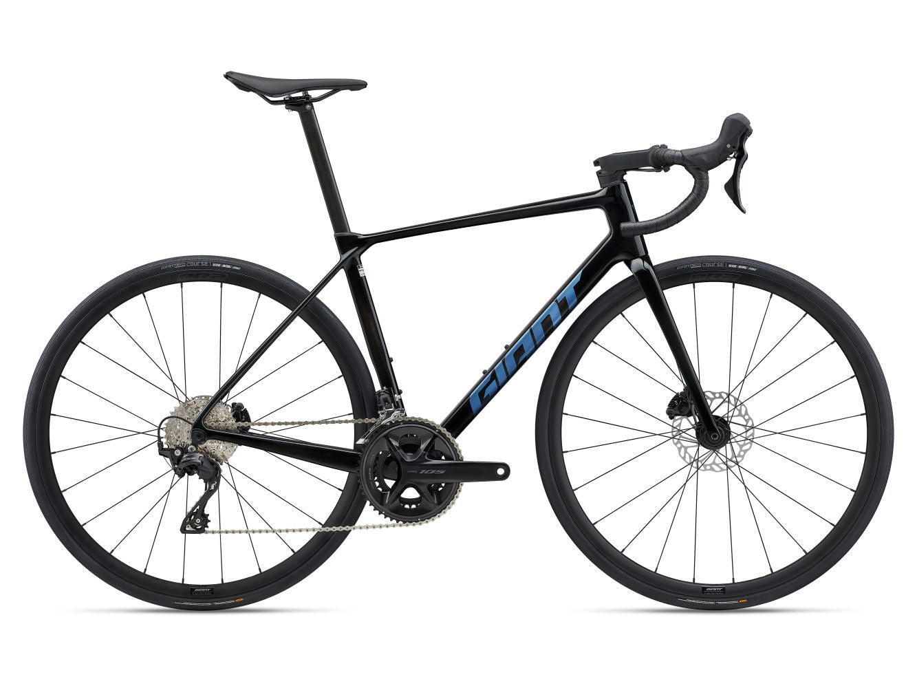 GIANT TCR ADVANCED 2 ROAD BIKE 2025 GLOSS CARBON/ELECTRON BLUE