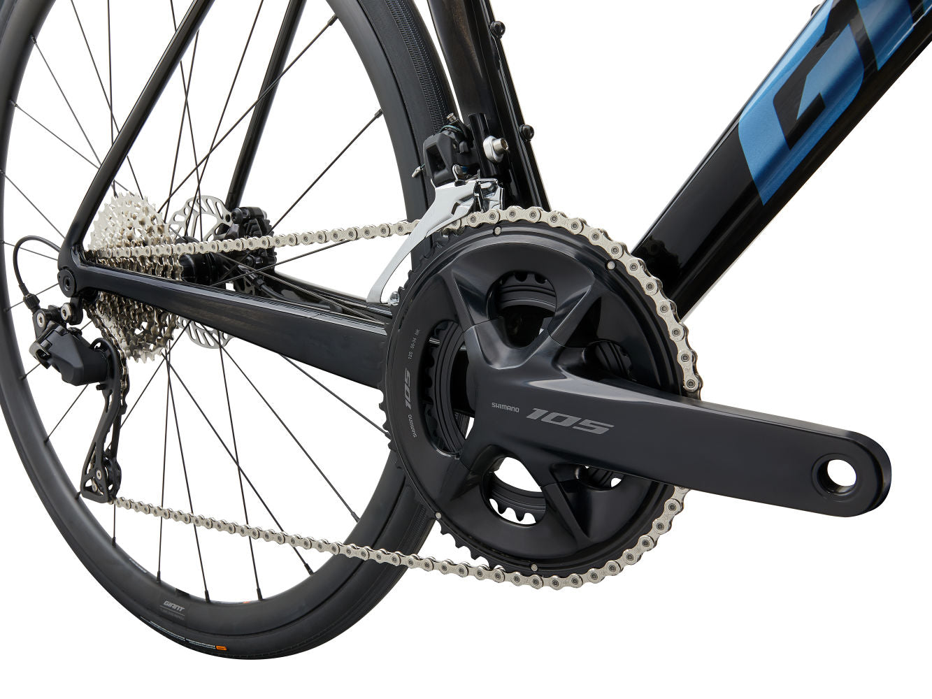 GIANT TCR ADVANCED 2 ROAD BIKE 2025 GLOSS CARBON/ELECTRON BLUE