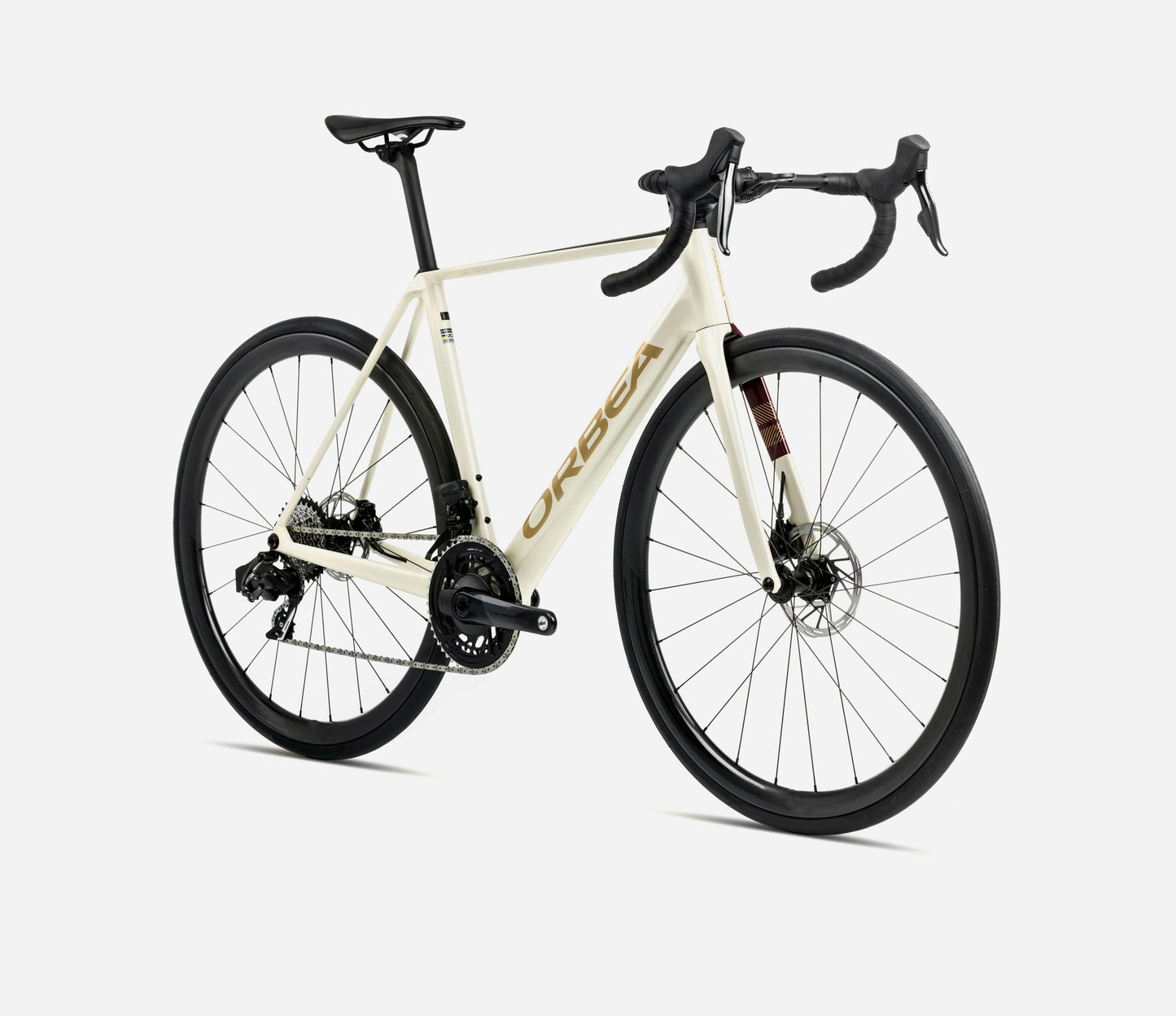 ORBEA ORCA M35i ROAD BIKE 2025 IVORY WHITE-BURGUNDY (GLOSS)-VULCANO (MATT)