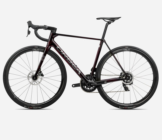 ORBEA ORCA M21e TEAM PWR ROAD BIKE 2025 WINE RED-TITANIUM (GLOSS)