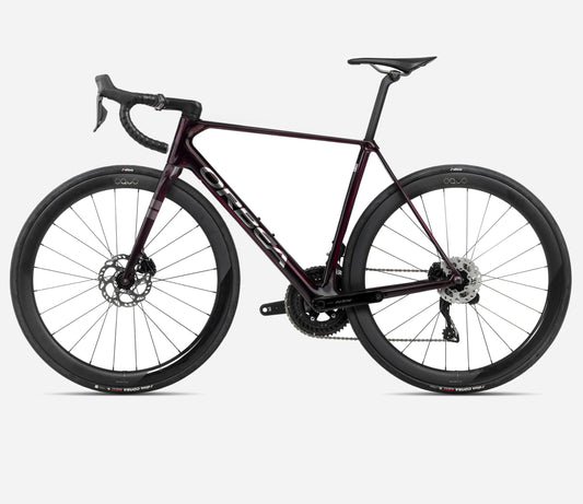 ORBEA ORCA M30I LTD PWR ROAD BIKE 2025 WINE RED-TITANIUM (GLOSS)