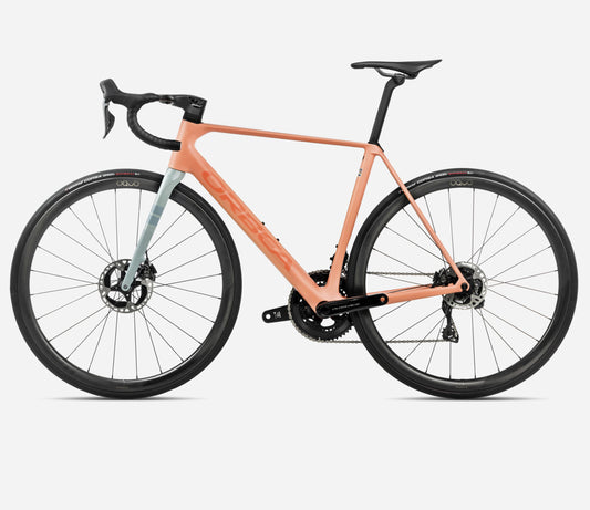 ORBEA ORCA M30I LTD PWR ROAD BIKE 2025 ORANGE CLOUD (MATT)-STONE BLUE (MATT-GLOSS)
