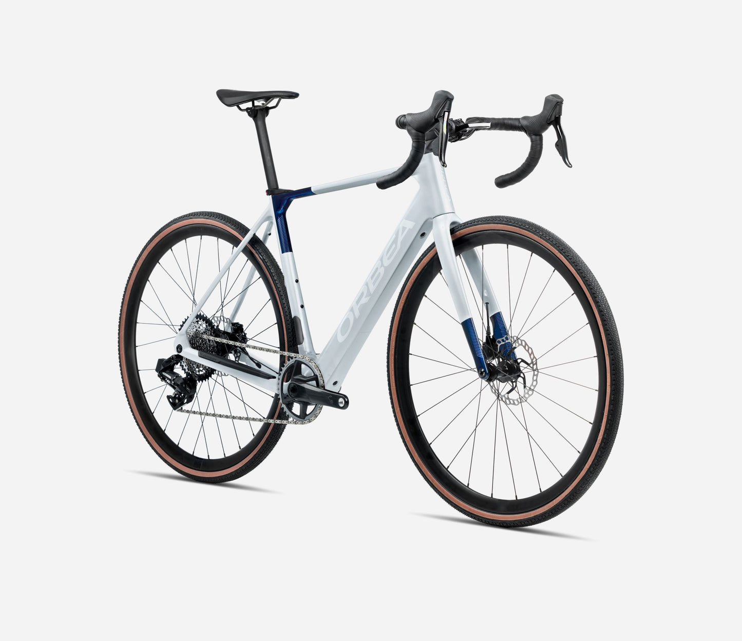 ORBEA GAIN M40 eROAD BIKE 2025 HALO SILVER (MATT)-BLUE CARBON VIEW (GLOSS)