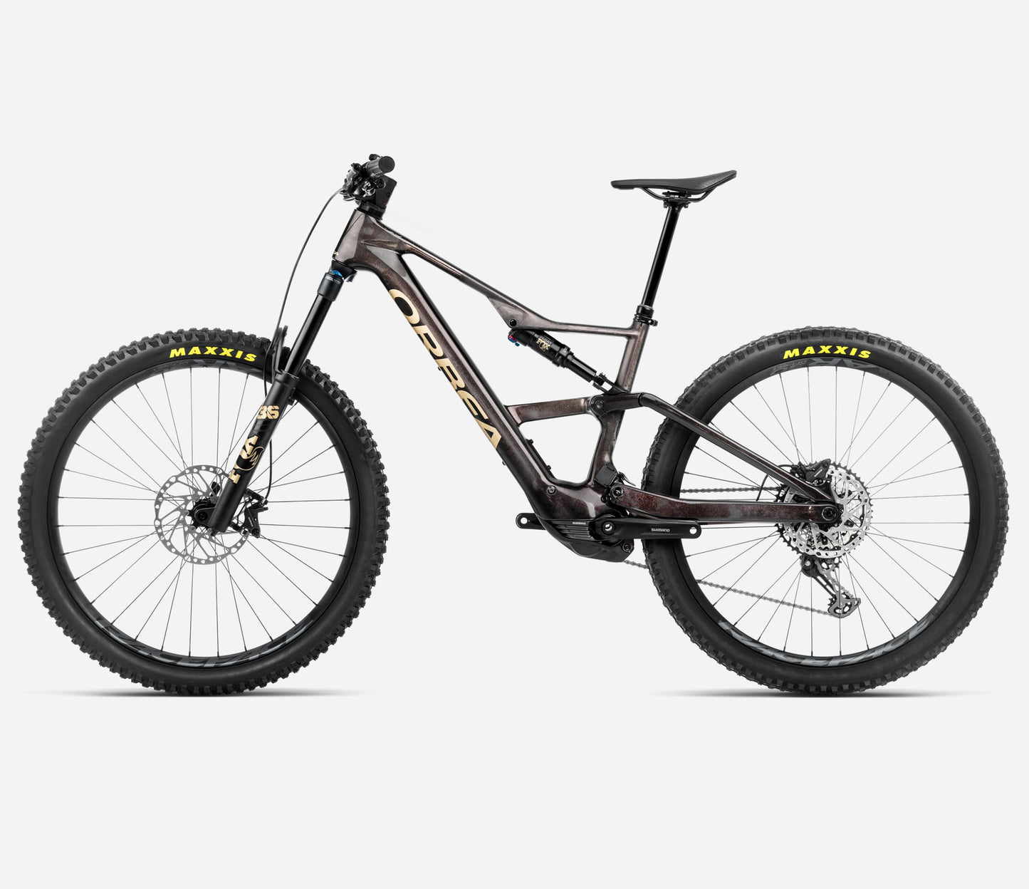 ORBEA RISE SL M-LTD 420Wh FULL SUSPENSION eMTB BIKE 2025 COSMIC CARBON VIEW - GOLDEN SAND