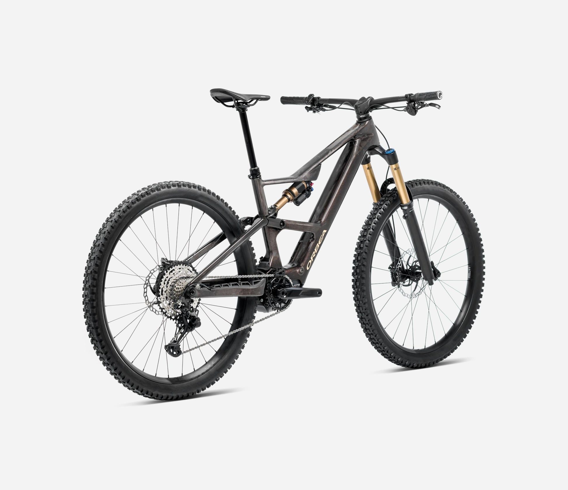 ORBEA RISE LT M-TEAM 630Wh FULL SUSPENSION eMTB BIKE 2025 COSMIC CARBON VIEW - GOLDEN SAND (GLOSS)