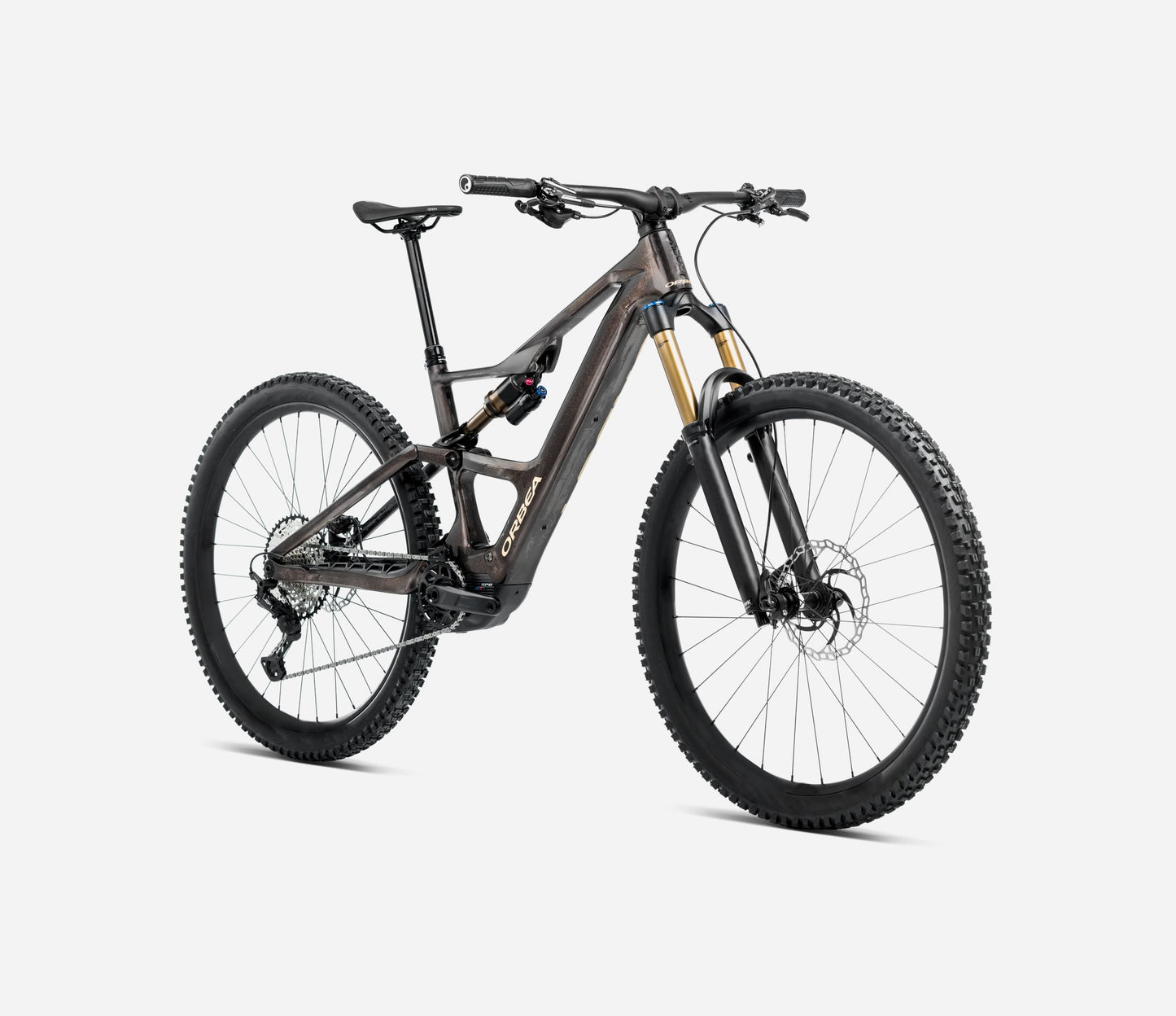 ORBEA RISE SL M-LTD 420Wh FULL SUSPENSION eMTB BIKE 2025 COSMIC CARBON VIEW - GOLDEN SAND