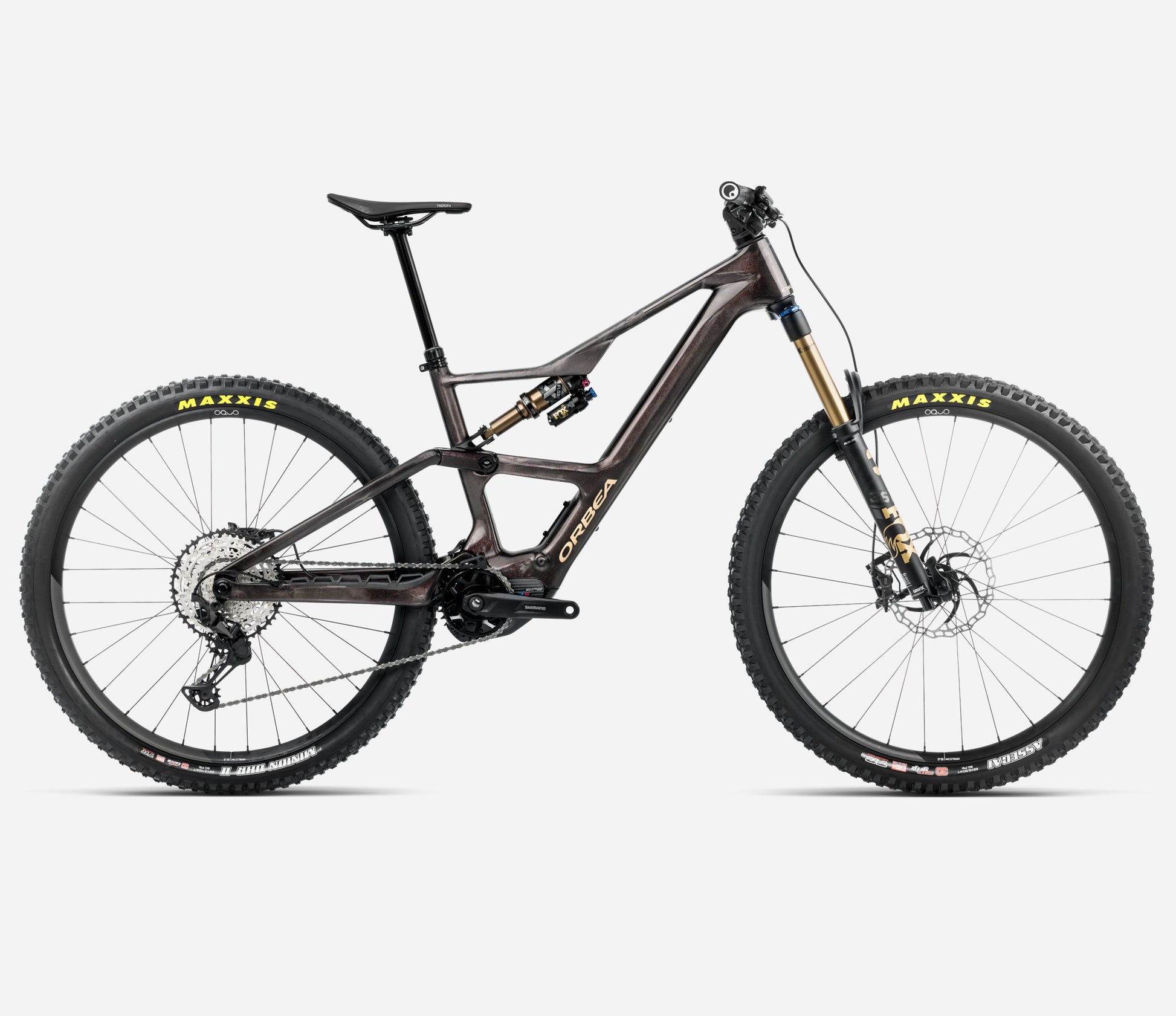 ORBEA RISE LT M10 420Wh FULL SUSPENSION eMTB BIKE 2025 COSMIC CARBON VIEW - GOLDEN SAND (GLOSS)