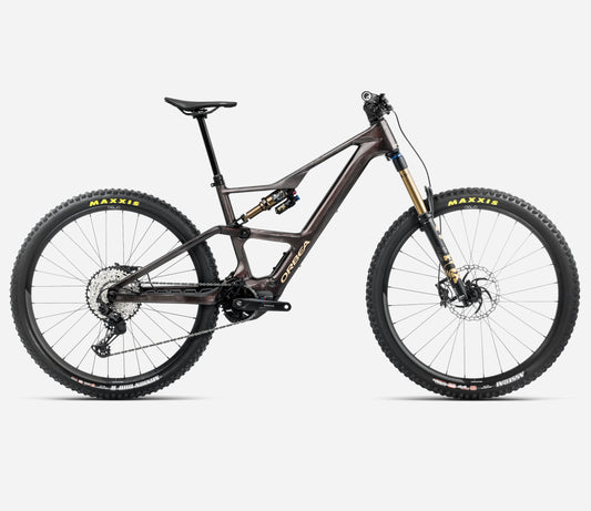 ORBEA RISE LT M20 630Wh FULL SUSPENSION eMTB BIKE 2025 COSMIC CARBON VIEW - GOLDEN SAND (GLOSS)