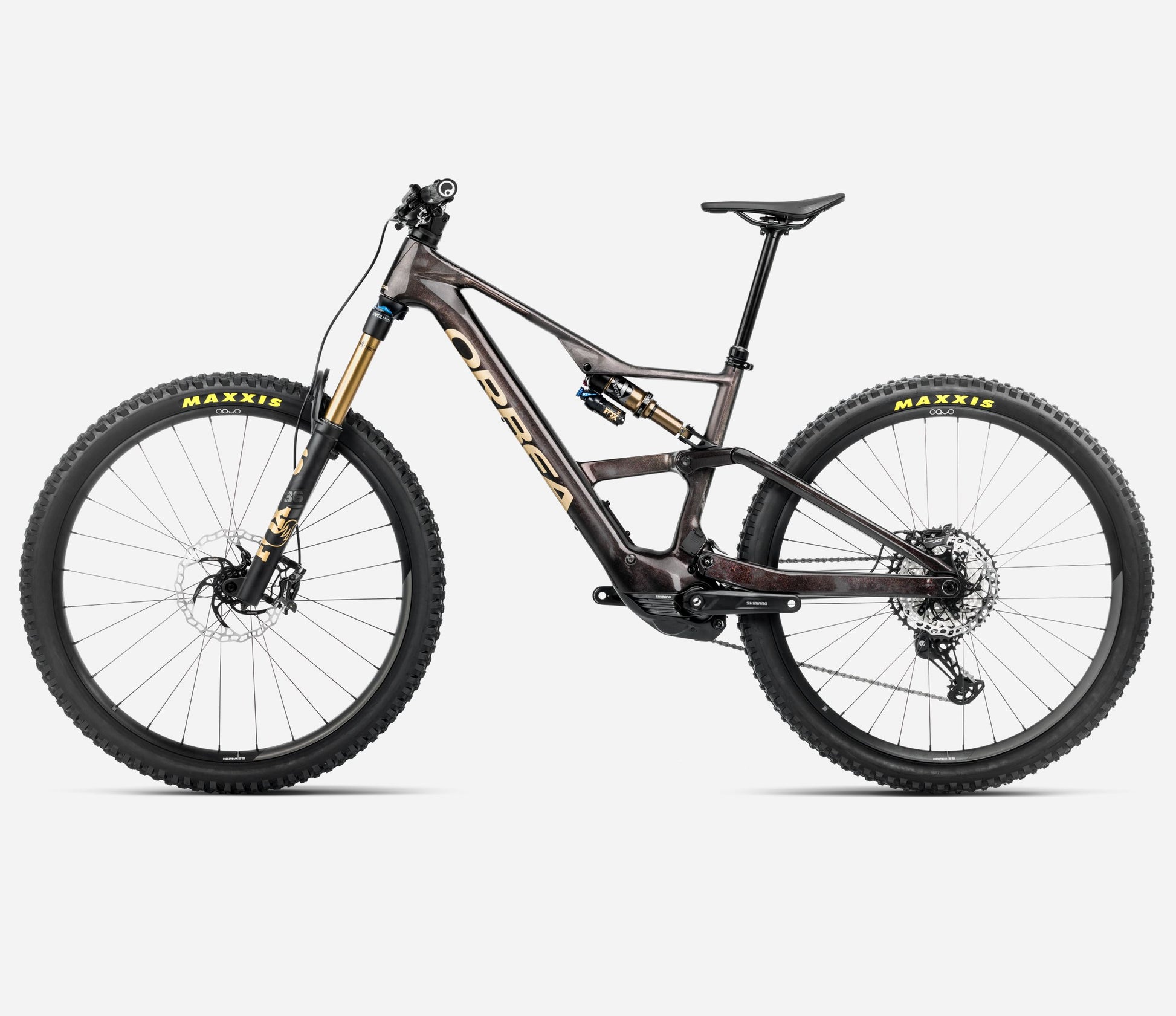 ORBEA RISE LT M10 420Wh FULL SUSPENSION eMTB BIKE 2025 COSMIC CARBON VIEW - GOLDEN SAND (GLOSS)