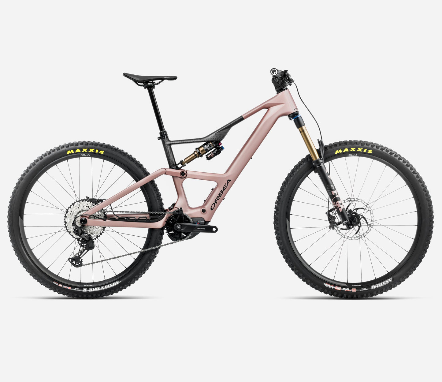 ORBEA RISE LT M20 630Wh FULL SUSPENSION eMTB BIKE 2025 DESERT ROSE - CARBON RAW (MATT)