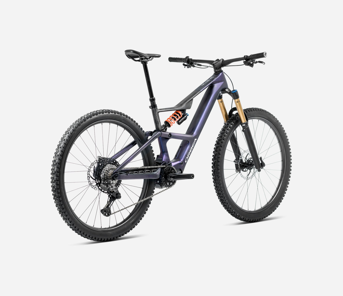 ORBEA RISE SL M20 630Wh FULL SUSPENSION eMTB BIKE 2025 TANZANITE CARBON VIEW - CARBON RAW (MATT)