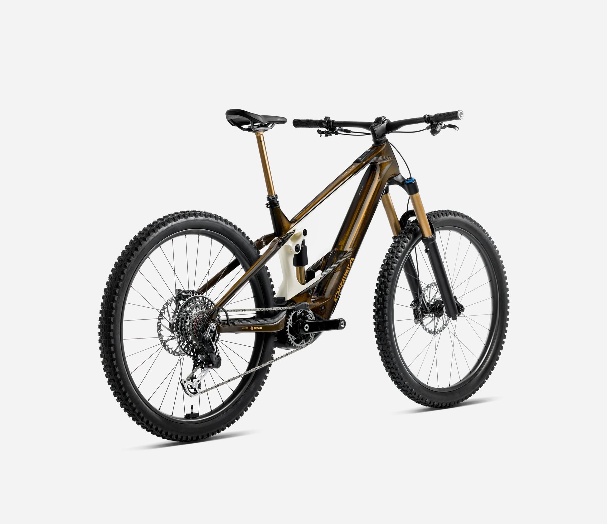 ORBEA WILD M10 FULL SUSPENSION eMTB BIKE 2025 CARAMEL CARBON VIEW (GLOSS) - CREAM WHITE (MATT)