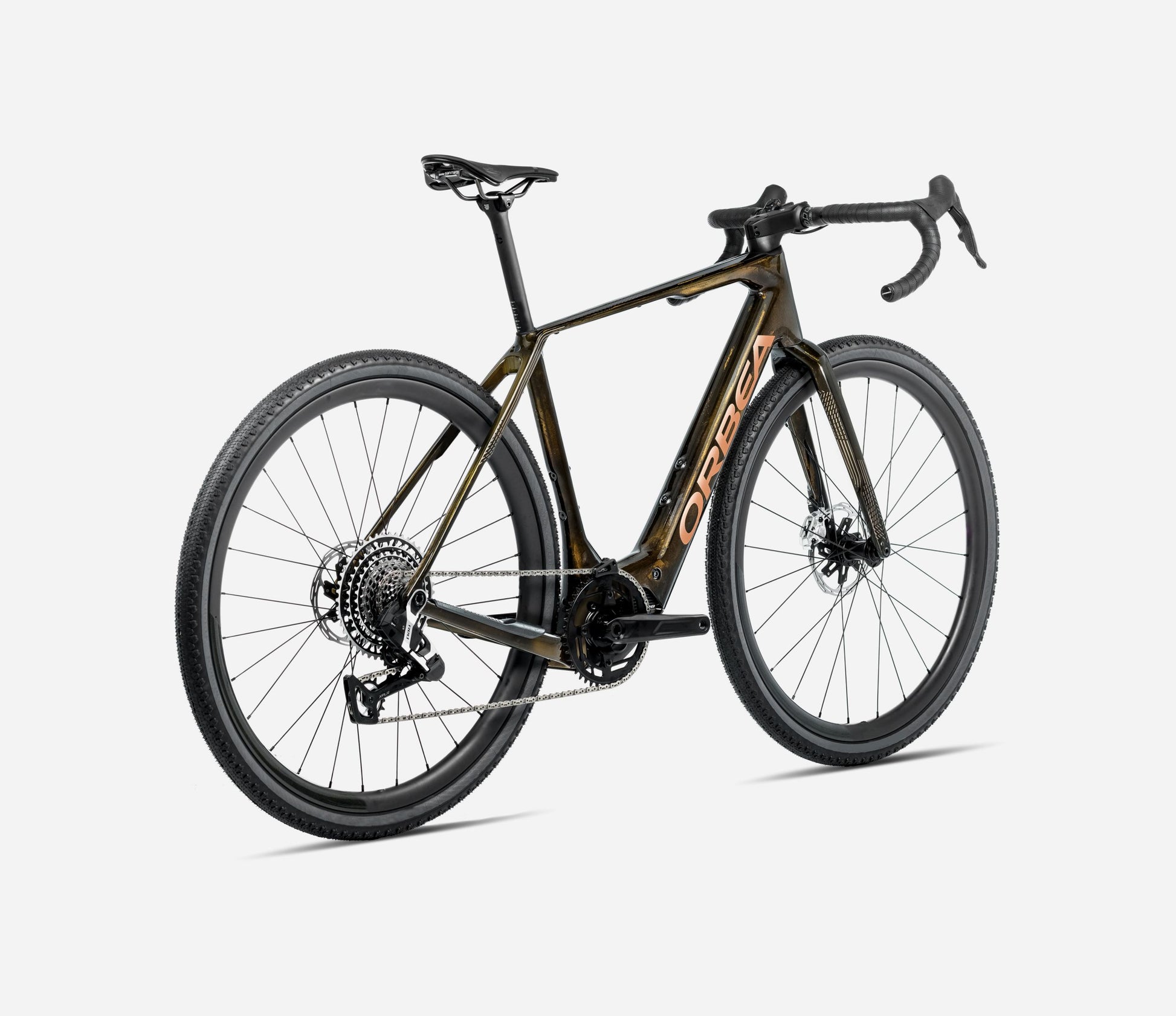 ORBEA DENNA M30 eROAD BIKE 2025 CARAMEL CARBON VIEW - GOLDEN SAND