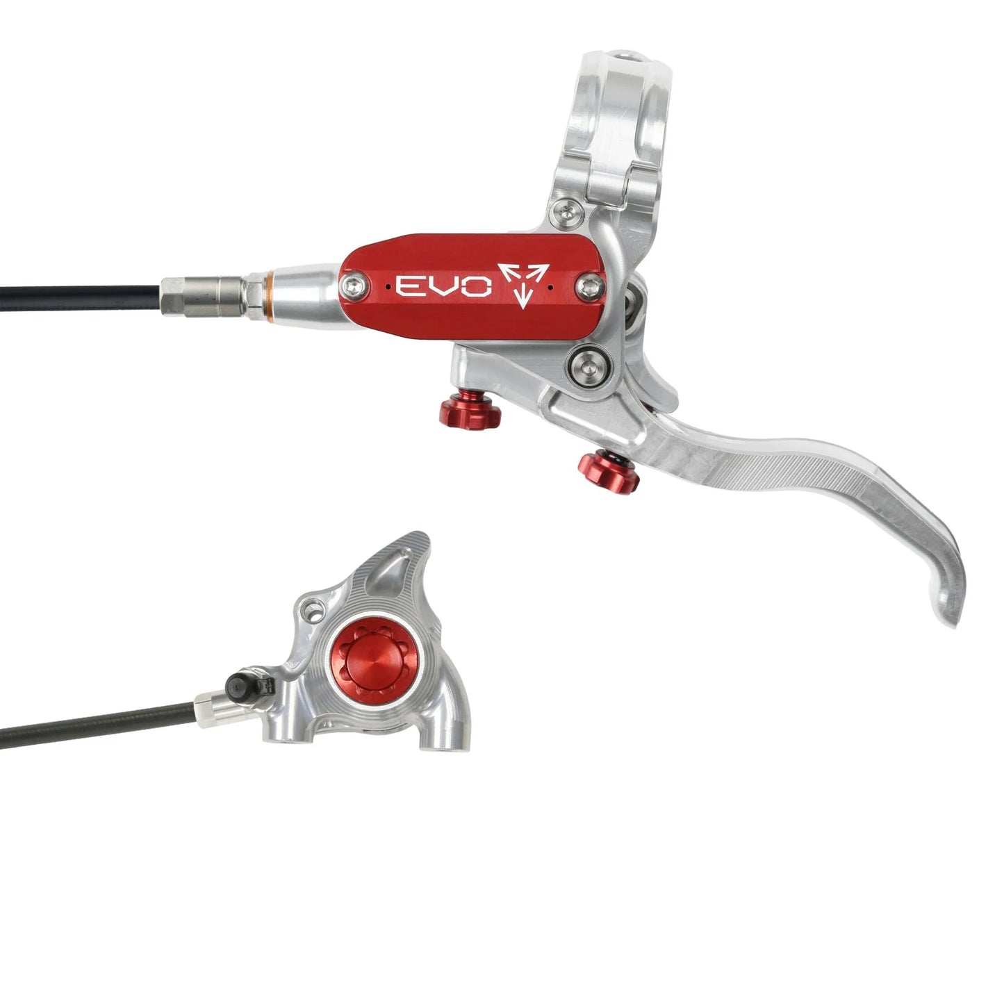 HOPE TECH 4 EVO X2 FLAT MOUNT BRAKES BRAIDERD HOSE