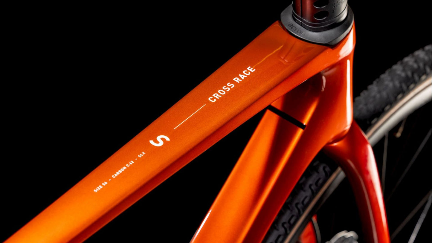 CUBE CROSS RACE C:62 SLX CYCLOCROSS BIKE 2025 ELECTRICORANGE' N 'WHITE