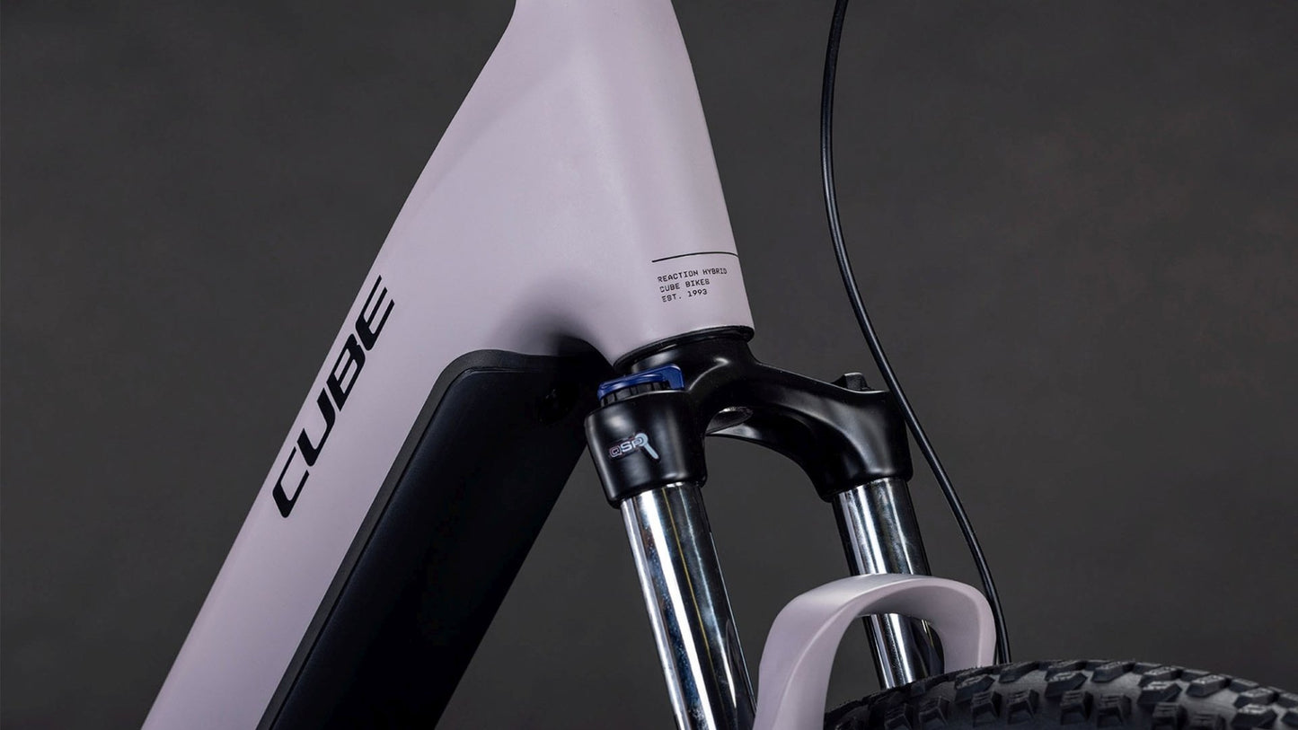 CUBE REACTION HYBRID PERFORMANCE 600 EASY ENTRY eMTB BIKE 2026 PLUMGREY' N 'BLACK