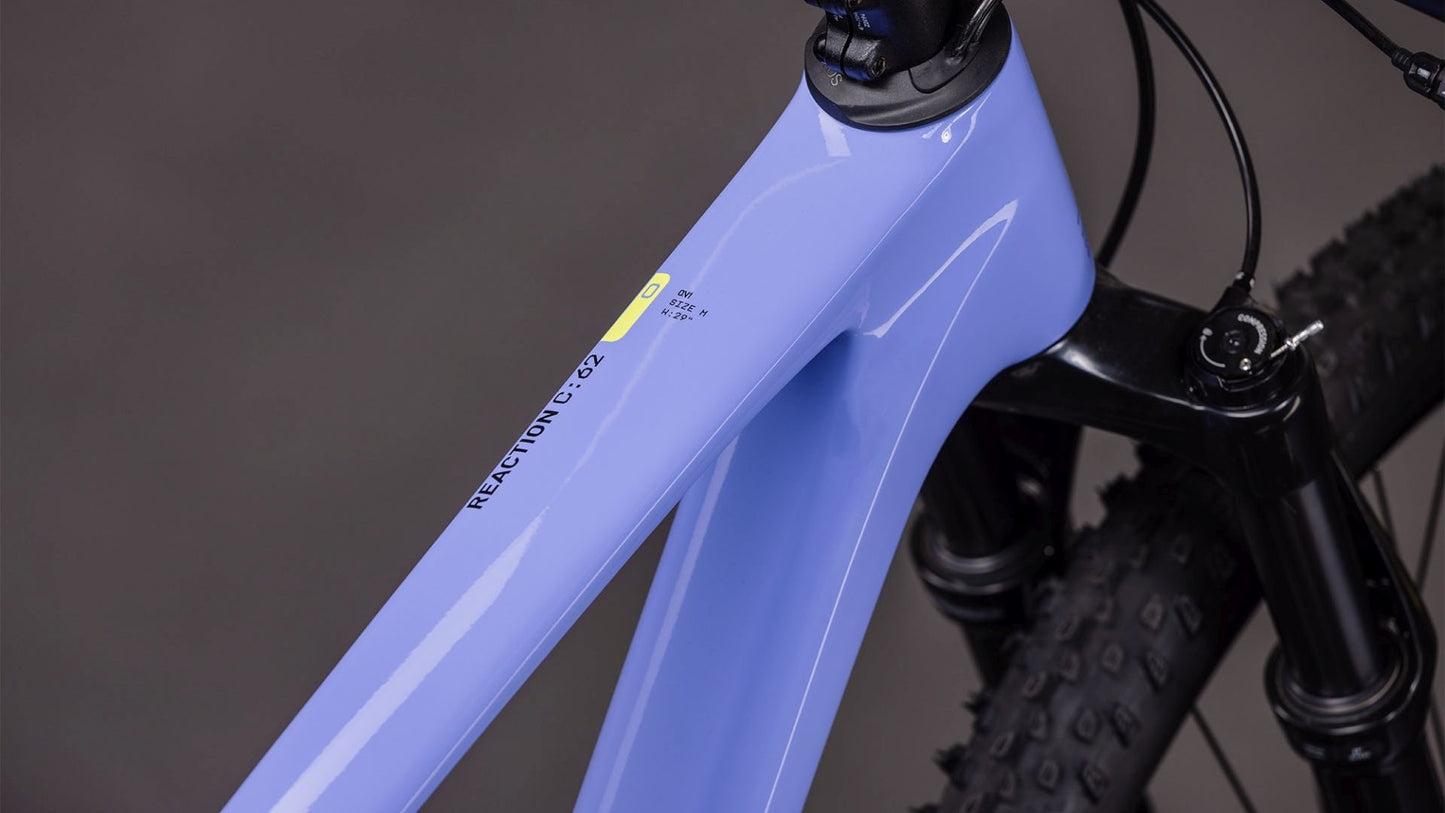 CUBE REACTION C:62 ONE HARDTAIL MTB BIKE 2026 LUCIDLILAC' N 'BLACK