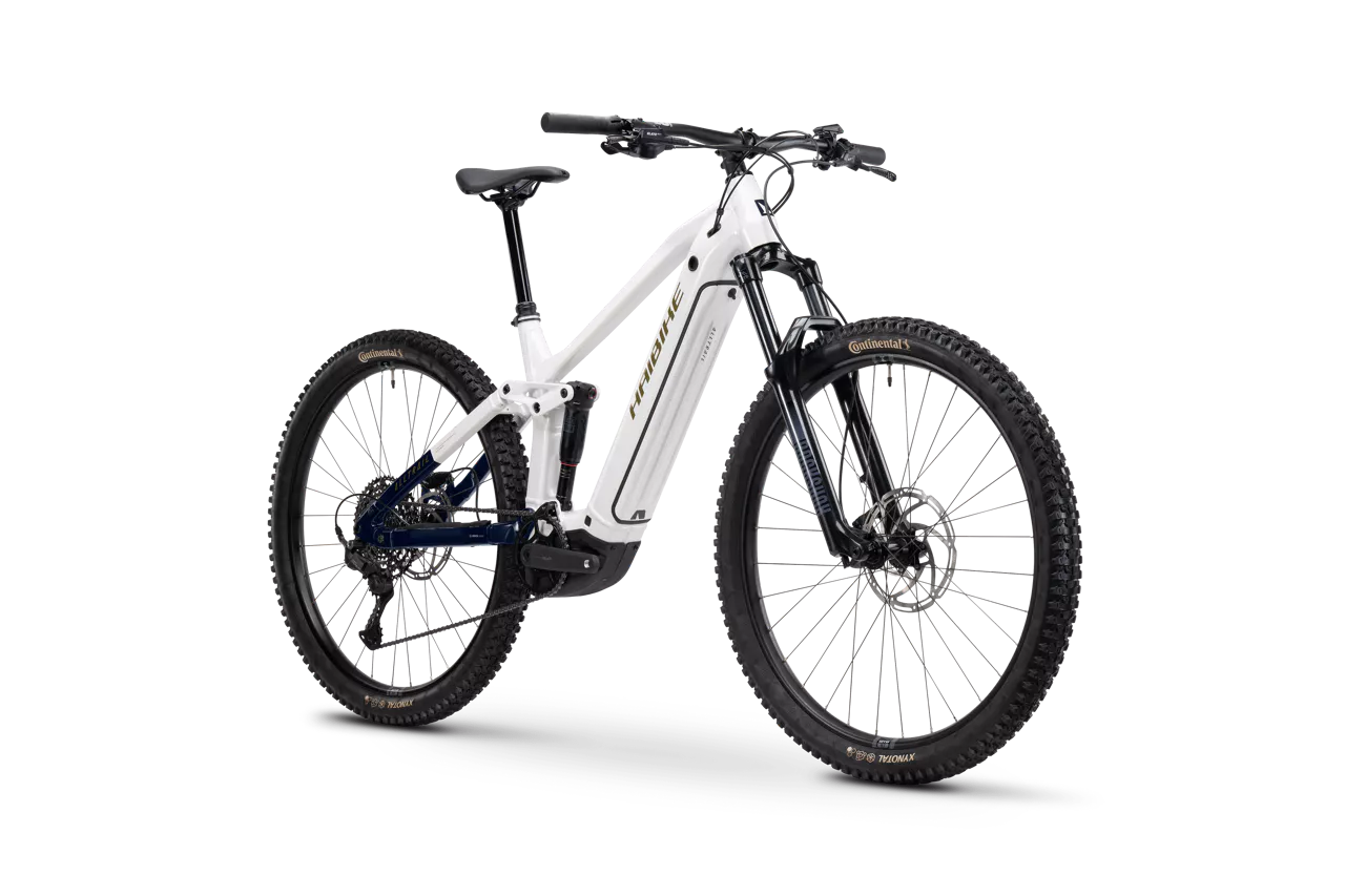 HAIBIKE ALLTRAIL 8 FULL SUSPENSION eMTB BIKE 2025 GLOSS WHITE/BLUE/GOLD