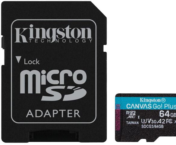 KINGSTON CANVAS GO  PLUS MICROSD CARD - 64GB