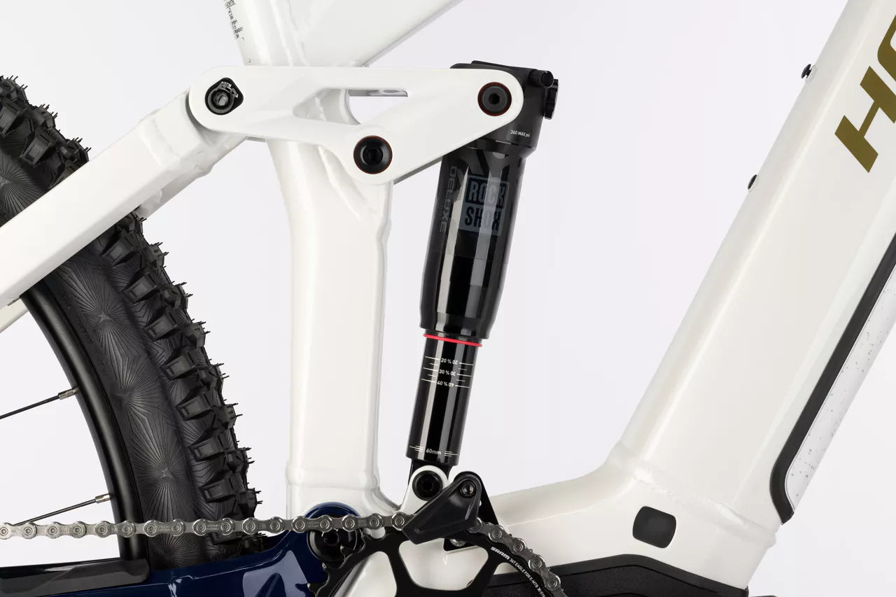 HAIBIKE ALLTRAIL 8 FULL SUSPENSION eMTB BIKE 2025 GLOSS WHITE/BLUE/GOLD