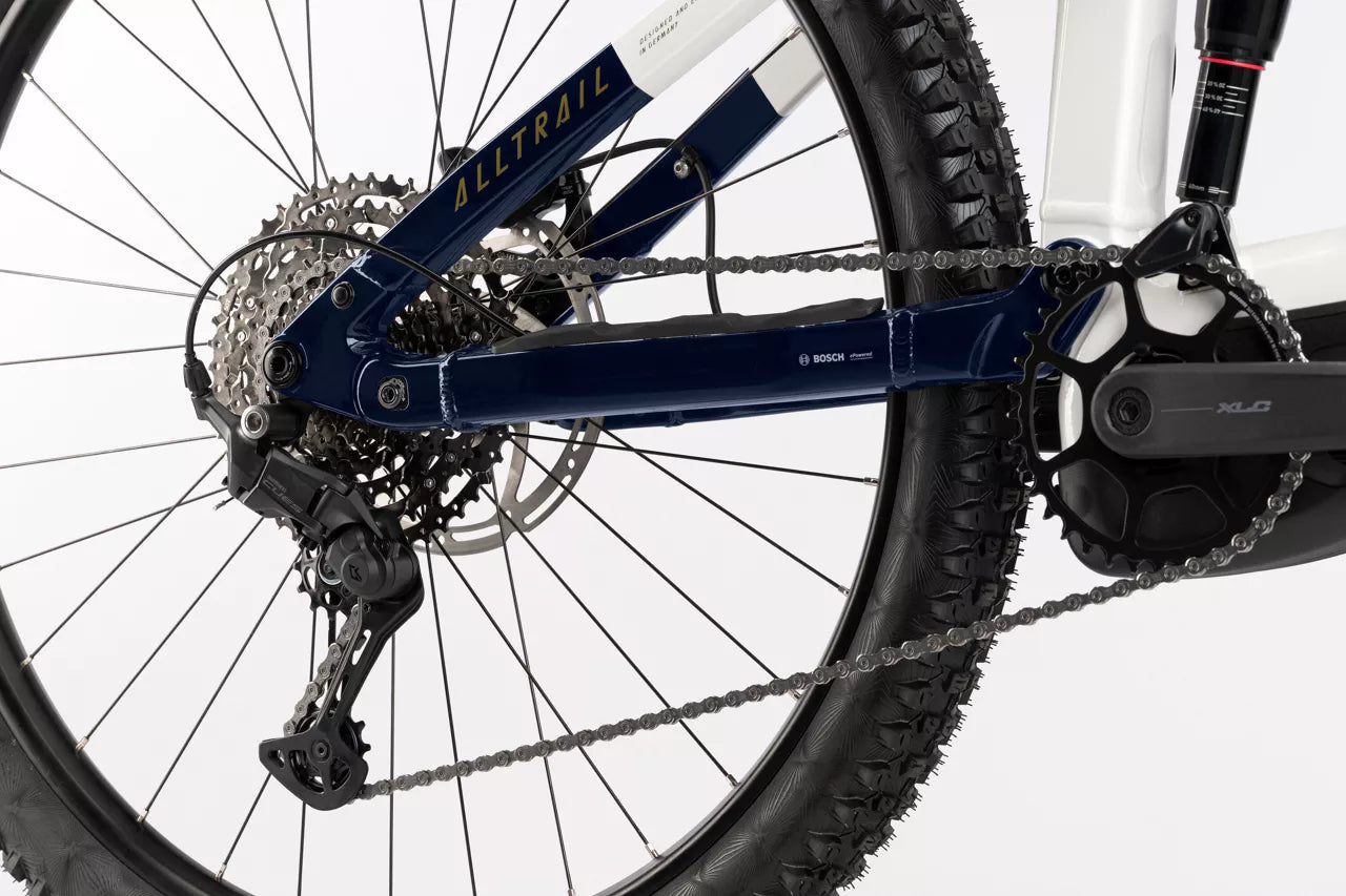 HAIBIKE ALLTRAIL 8 FULL SUSPENSION eMTB BIKE 2025 GLOSS WHITE/BLUE/GOLD
