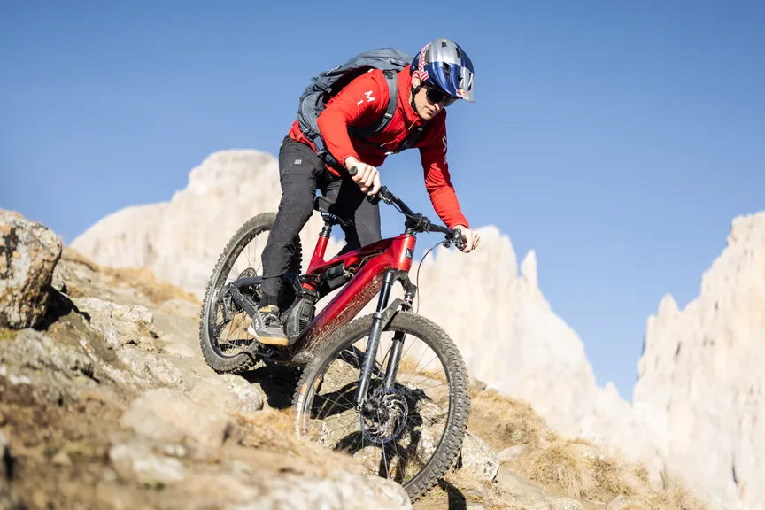 HAIBIKE ALLMTN CF 9 FULL SUSPENSION eMTB BIKE 2025 GLOSSY RED/BLACK/PLATINUM