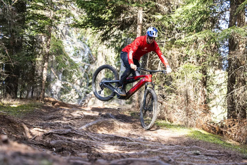 HAIBIKE ALLMTN CF 9 FULL SUSPENSION eMTB BIKE 2025 GLOSSY RED/BLACK/PLATINUM