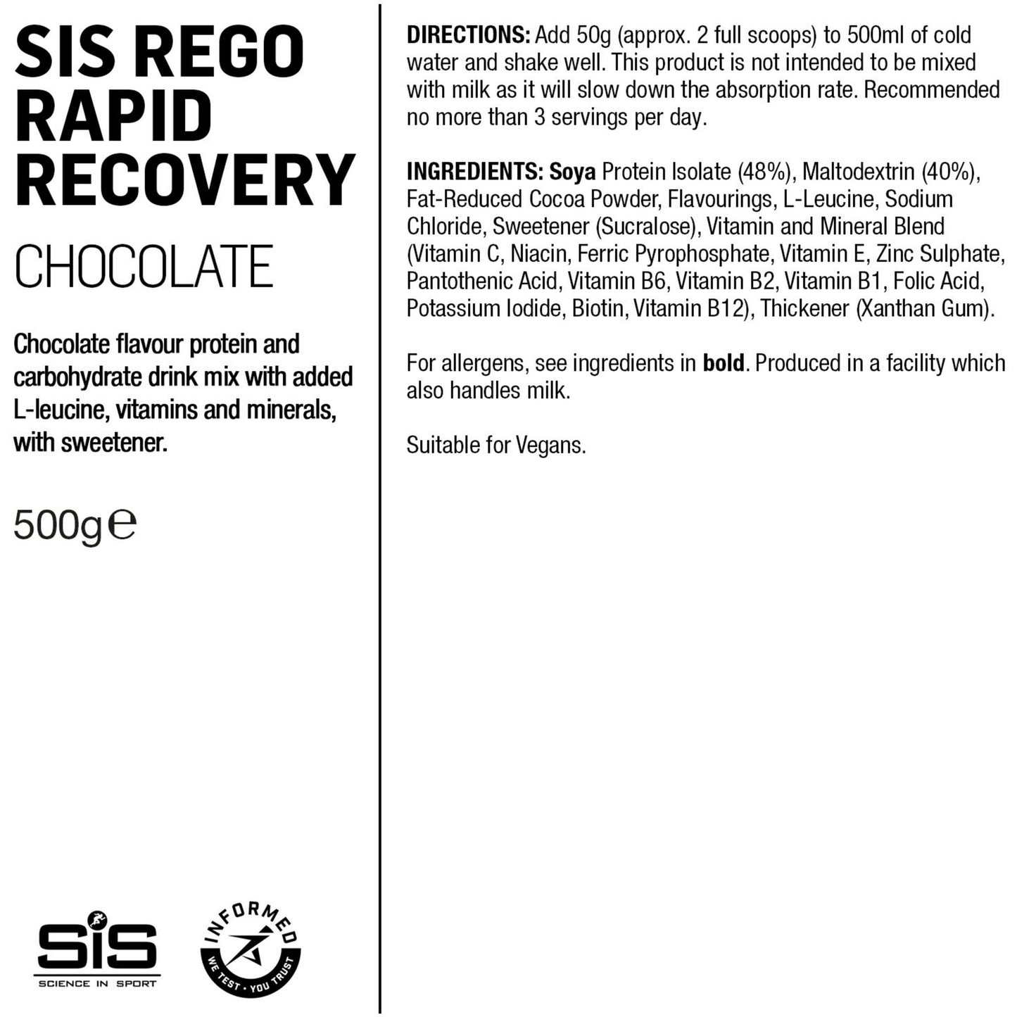 SIS REGO RAPID RECOVERY DRINK POWDER 500g