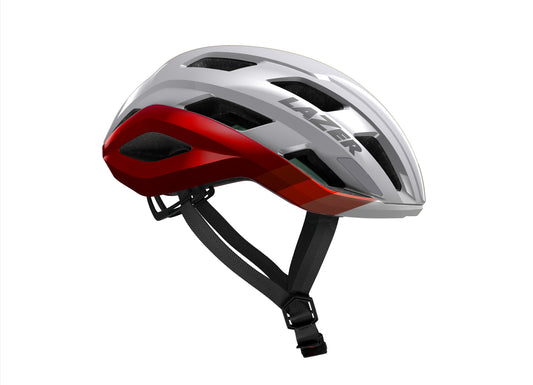 LAZER STRADA KINETICORE ROAD HELMET SILVER RED