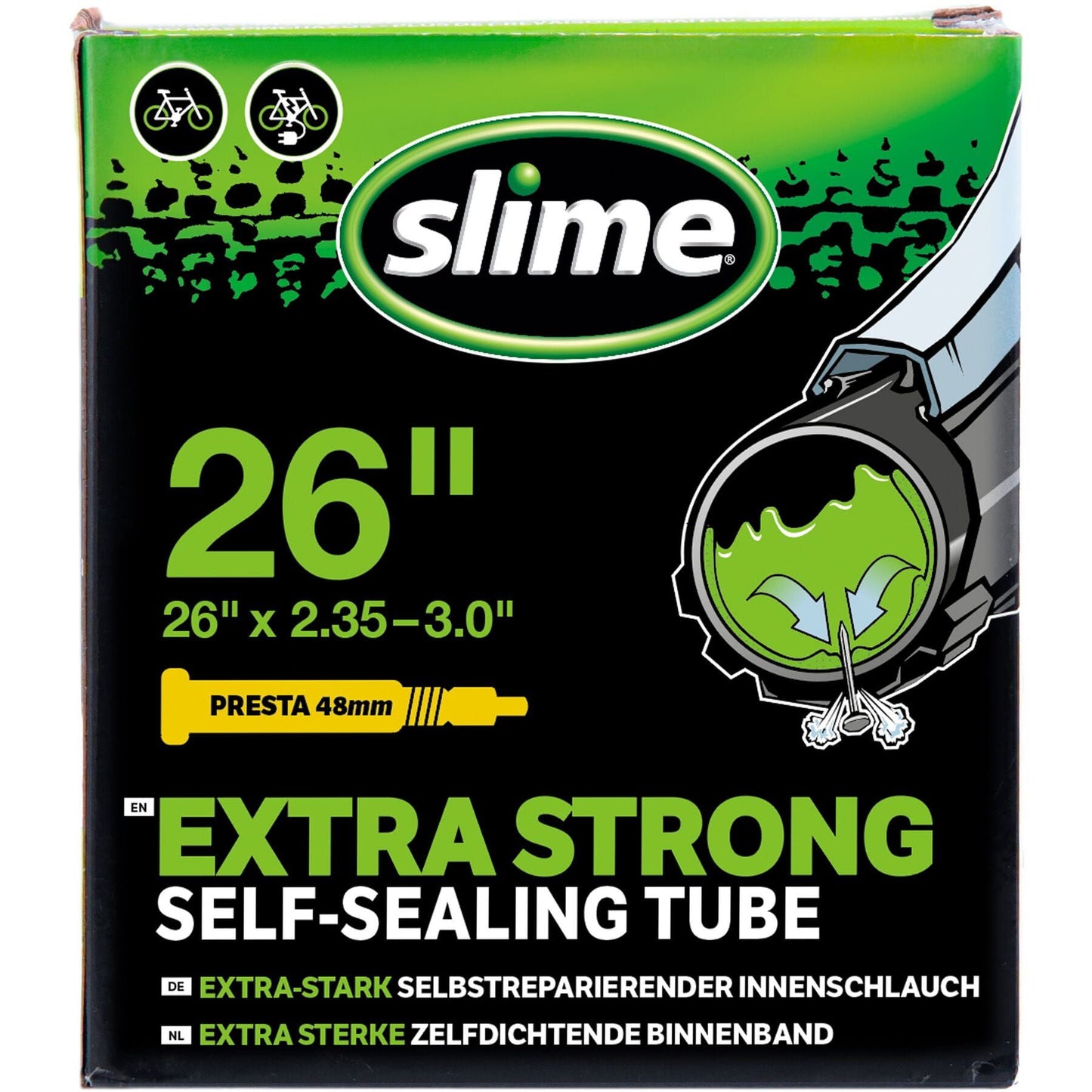 SLIME SELF-SEALING BICYCLE INNER TUBE (26" x 2.35-3.0" Presta)