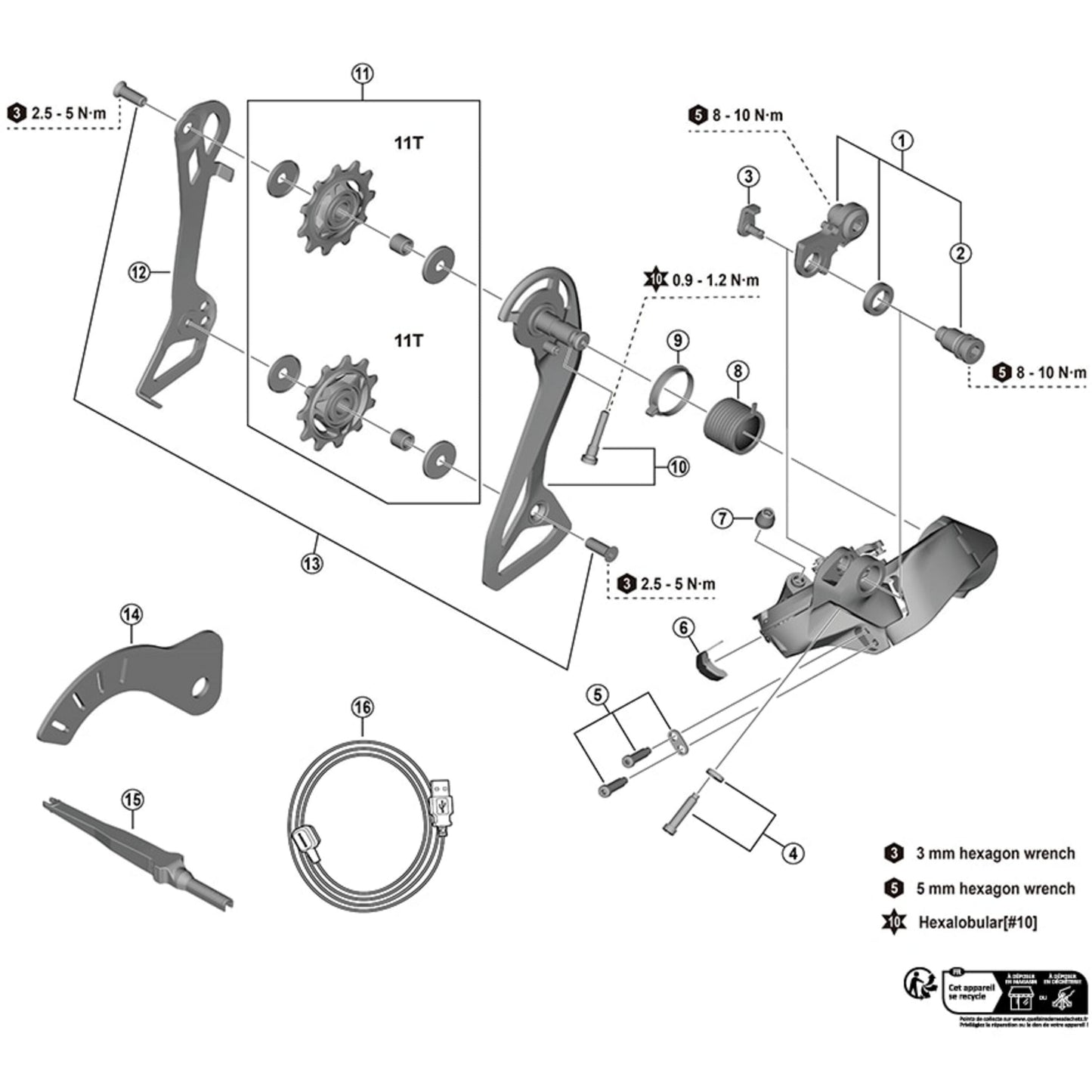 SHIMANO 105 RD-R7150 PULLEY SET