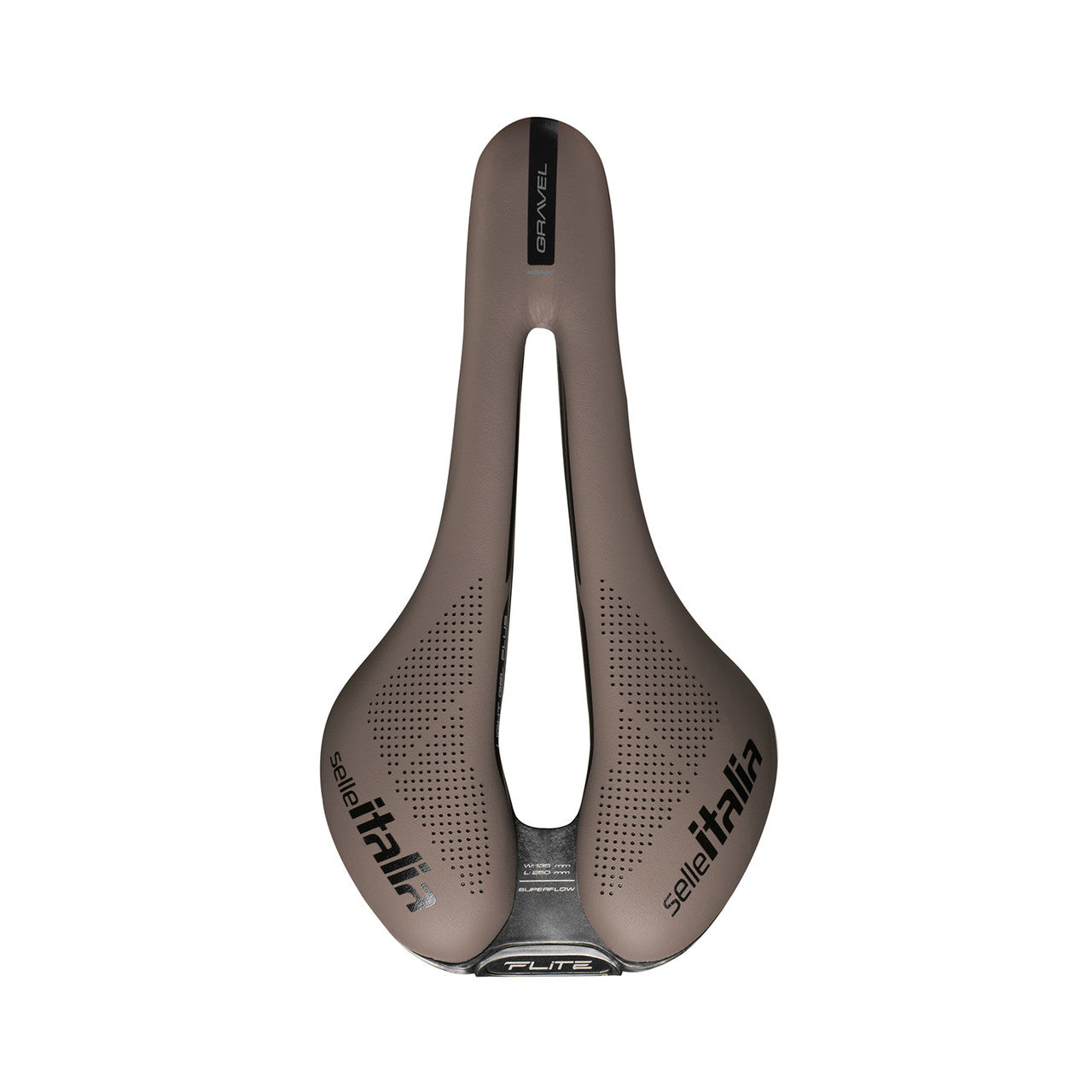 SELLE ITALIA FLITE BOOST GRAVEL TI 316 SUPERFLOW SADDLE MUD BROWN