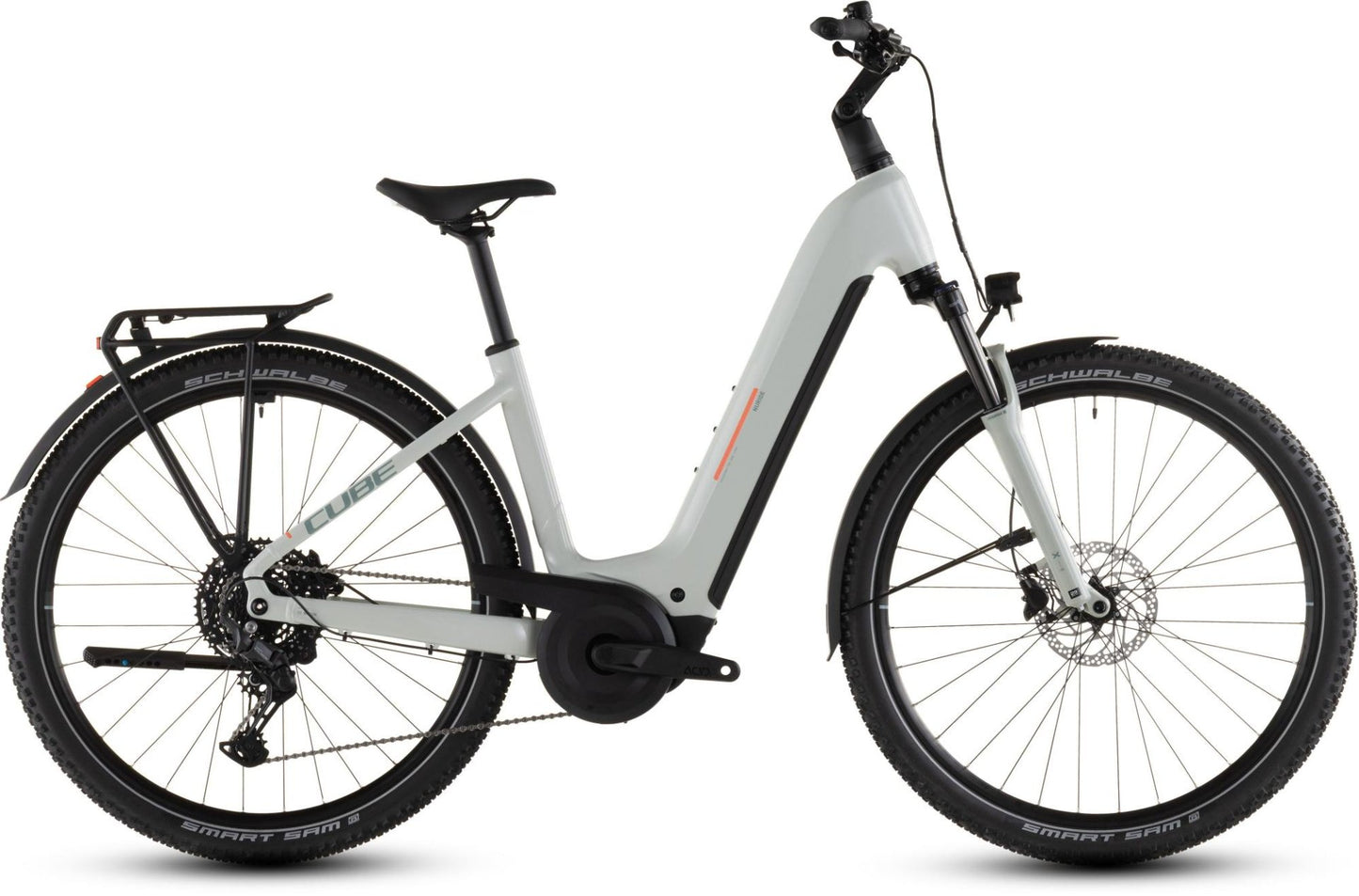 CUBE NURIDE HYBRID PERFORMANCE 600 EASY ENTRY eTREKKING BIKE 2026 DESERTSTONE' N 'GREY