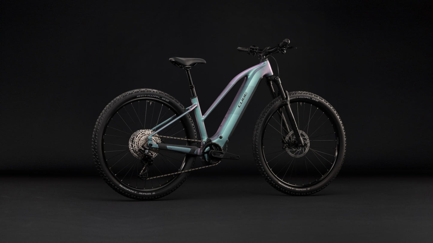 CUBE REACTION HYBRID PRO 800 HARDTAIL eMTB BIKE 2027 POLARLIGHT 'N' BLACK (TRAPEZE)