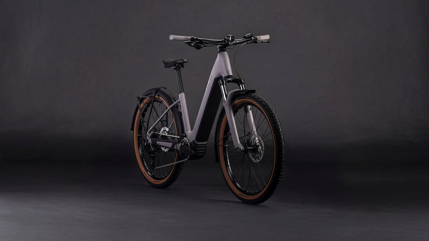 CUBE REACTION HYBRID PERFORMANCE 600 FE EASY ENTRY eMTB BIKE 2026 PLUMGREYE' N 'BLACK