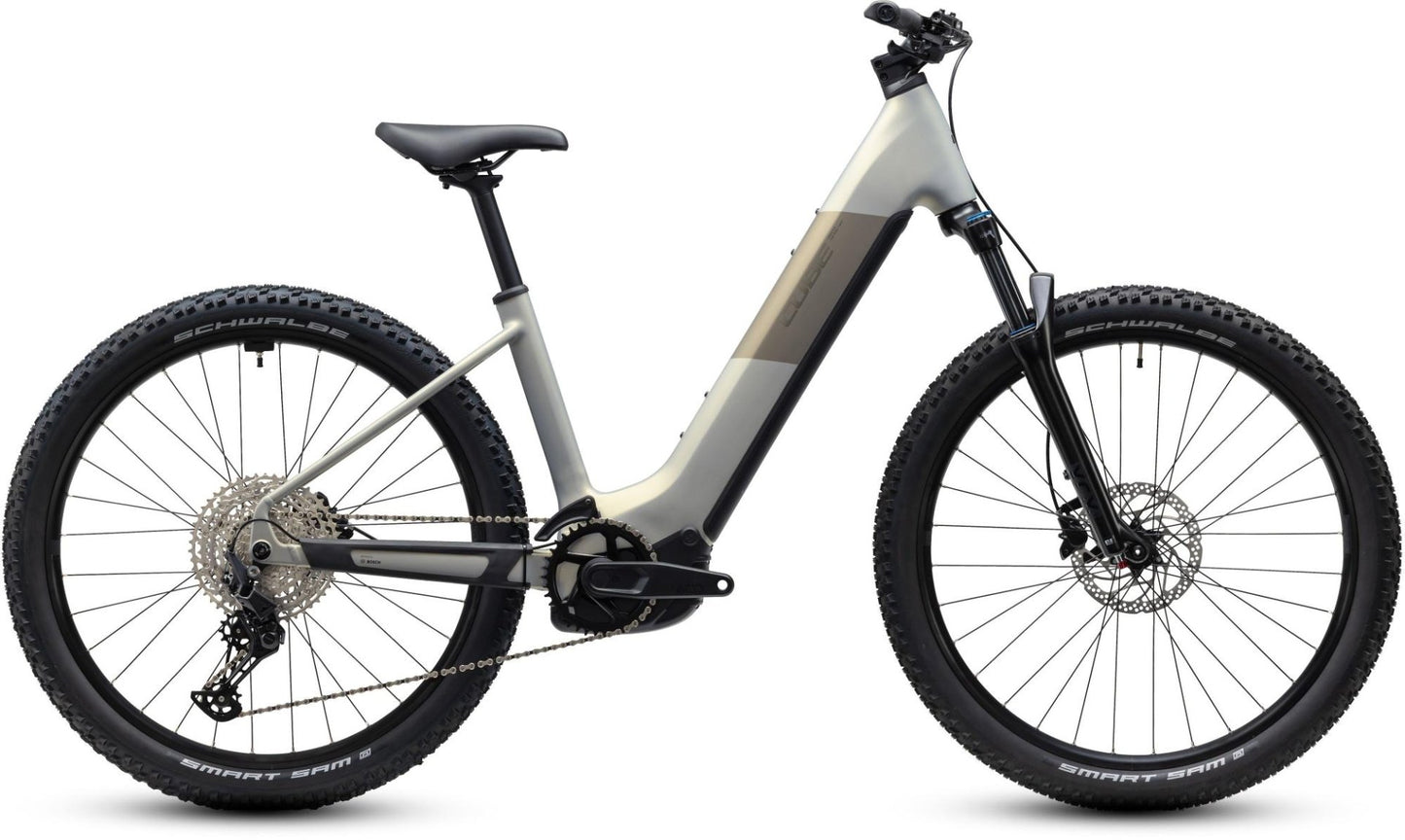 CUBE REACTION HYBRID ONE 720 HARDTAIL eMTB BIKE 2027 PEARLSILVER 'N' CHROME (EASY ENTRY)