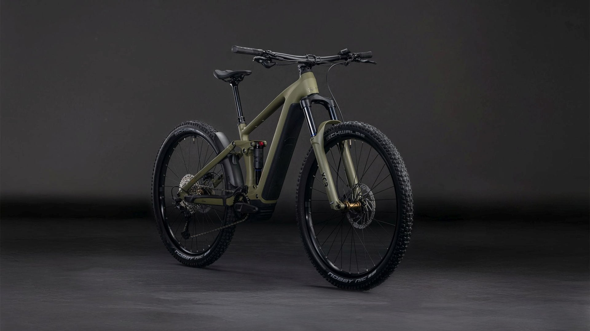 CUBE STEREO HYBRID ONE44 PRO 800 eMTB BIKE 2026 DUSTYOLIVE' N 'GOLD
