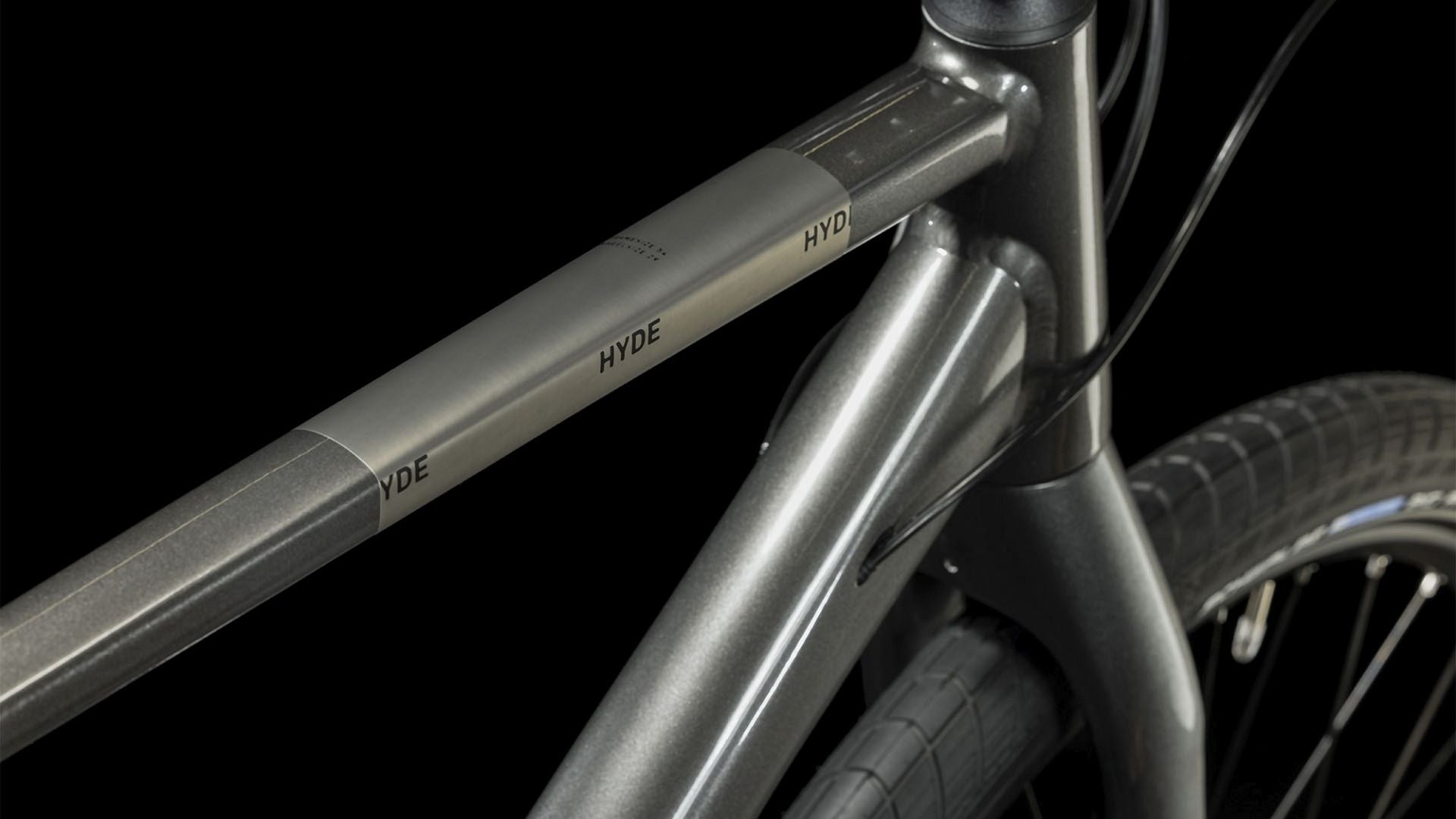 CUBE HYDE CITY BIKE 2023 GRAPHITE 'N' BLACK