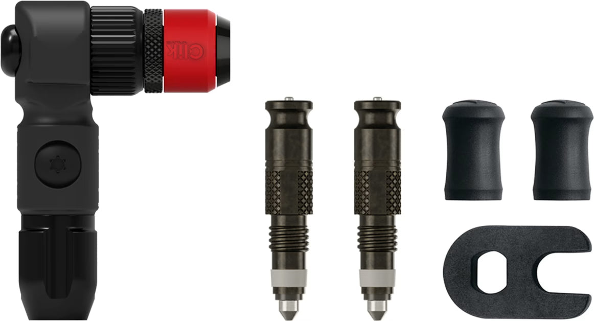 LEZYNE ABS PRO CLIK 90° PUMP HEAD INCL. SCHWALBE CLIK VALVE CORES