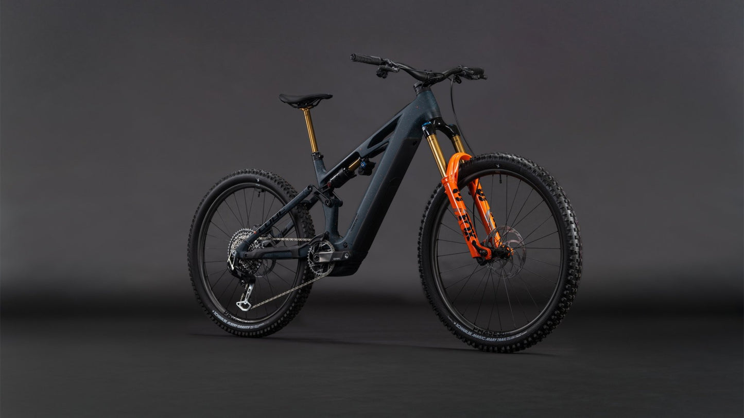 CUBE STEREO HYBRID ONE77 HPC SLT 800 eMTB BIKE 2026 GALAXY' N 'ORANGE