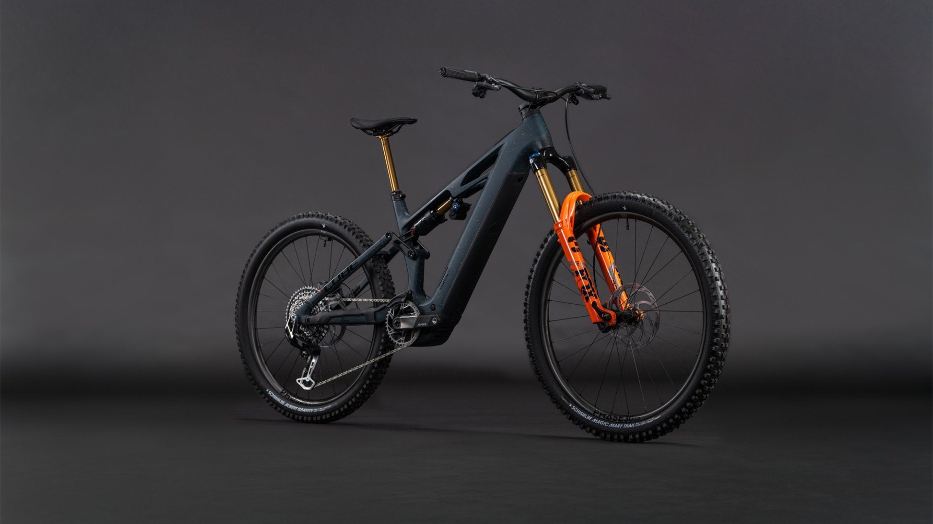 CUBE STEREO HYBRID ONE77 HPC SLT 800 eMTB BIKE 2026 GALAXY' N 'ORANGE