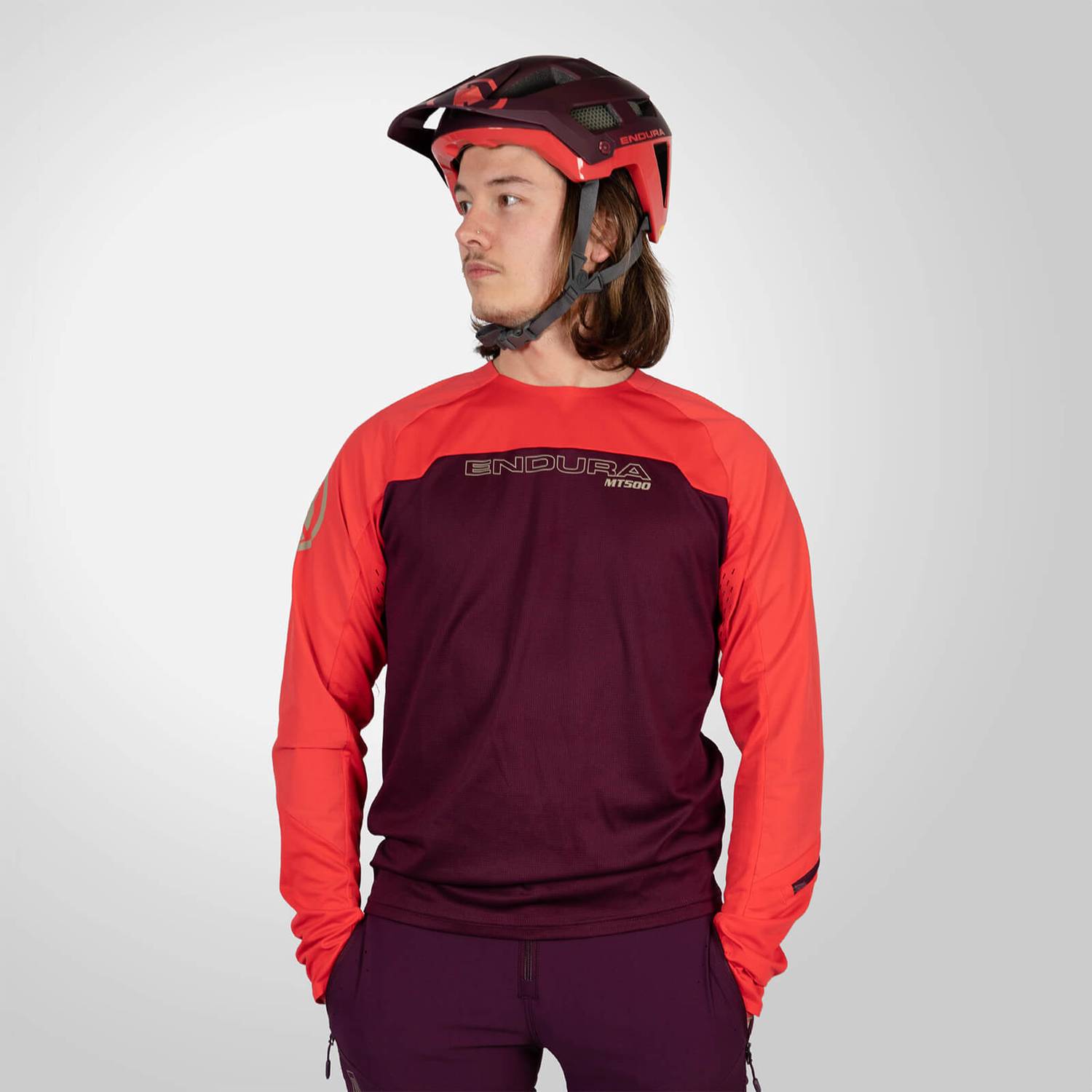 ENDURA MT500 BURNER L/S JERSEY AUBERGINE