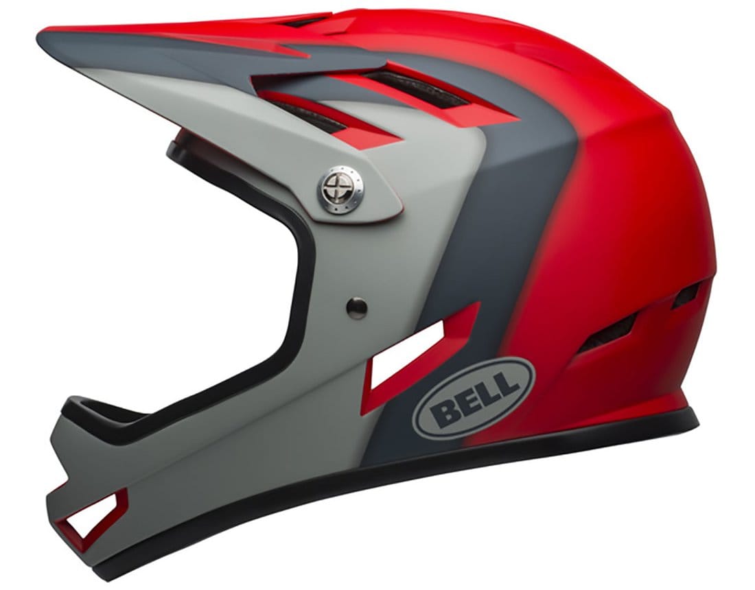 BELL SANCTION FULL FACE HELMET - MATTE CRIMSON/SLATE/GREY