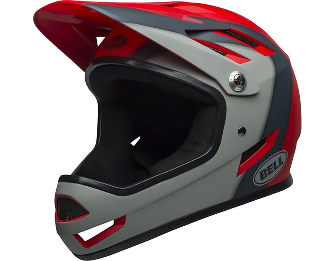 BELL SANCTION FULL FACE HELMET - MATTE CRIMSON/SLATE/GREY