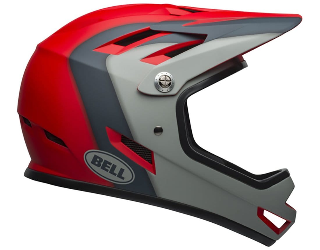 BELL SANCTION FULL FACE HELMET - MATTE CRIMSON/SLATE/GREY