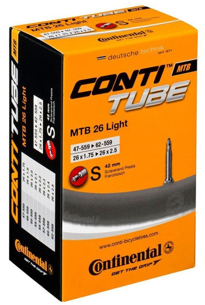 CONTINENTAL MTB 26X1.75 - 2.5 LIGHT 42MM PRESTA VALVE INNER TUBE