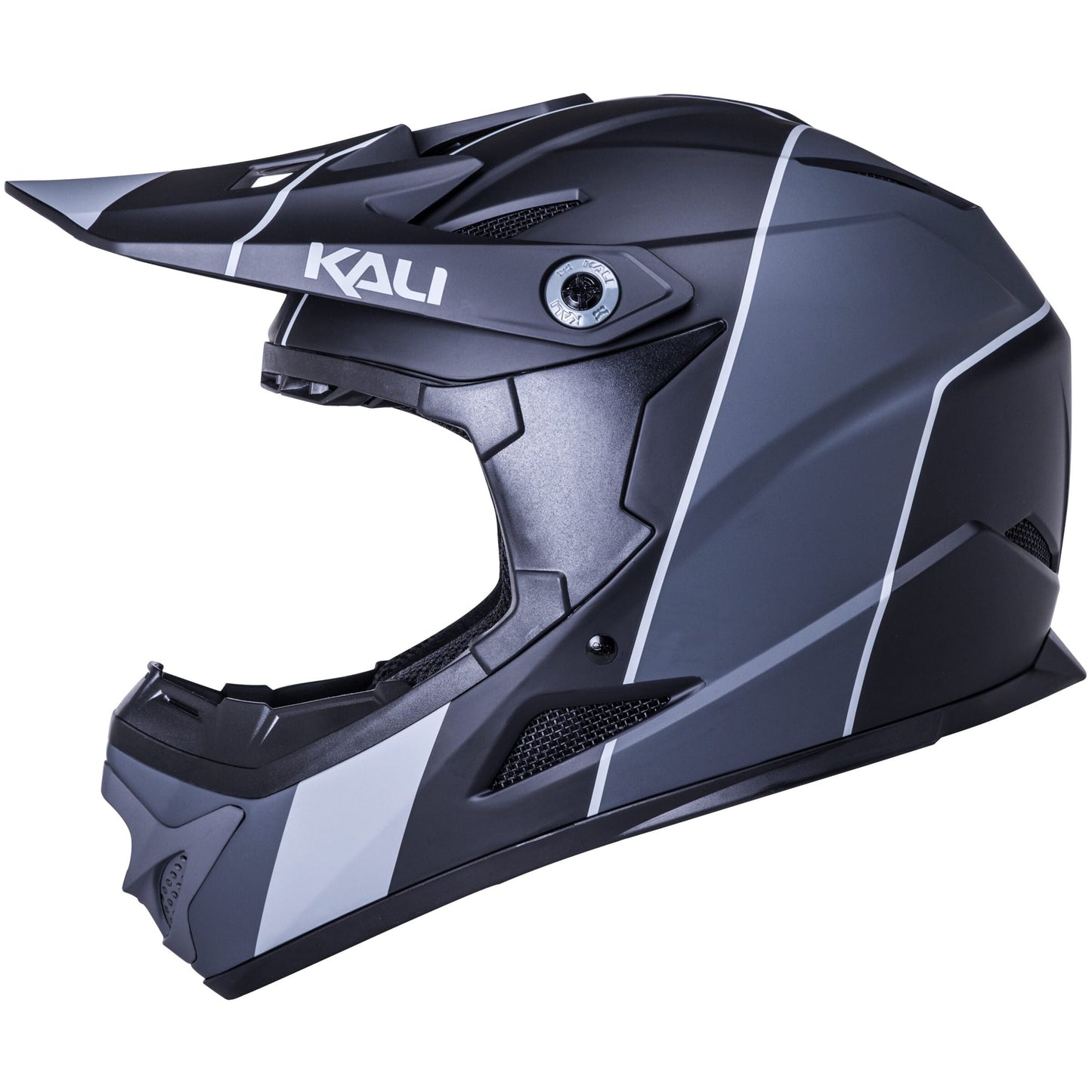 KALI ZOKA STRIPE YOUTH FULL FACE HELMET - MATTE BLACK/GREY