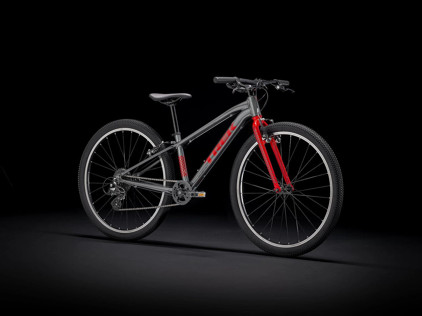 TREK WAHOO 26 KIDS BIKE 2022 - LITHIUM GREY/RADIOACTIVE RED