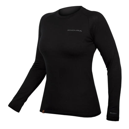ENDURA WOMEN'S BAABAA BLEND L/S BASELAYER BLACK